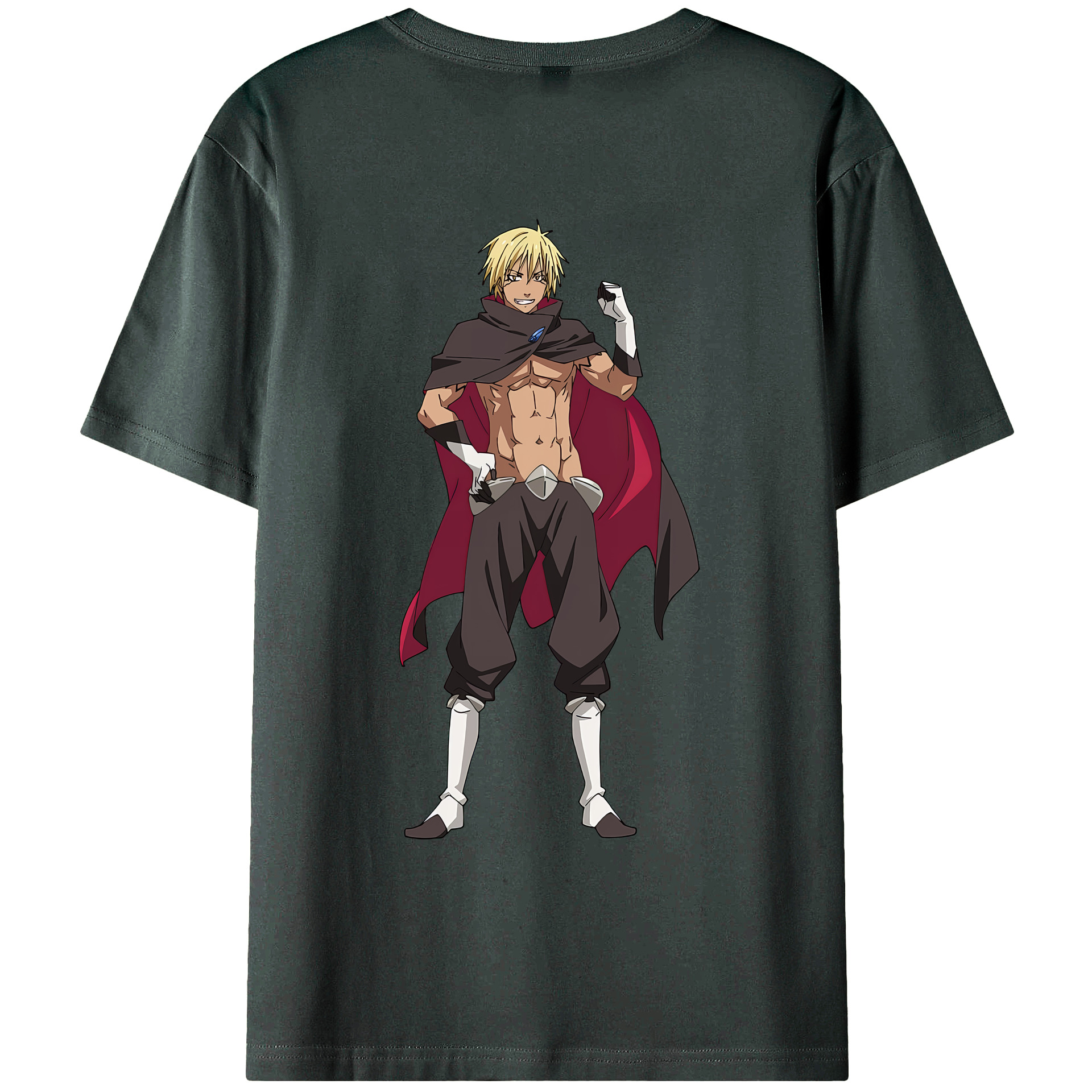 （画像用） 転スラ Regarding Reincarnated to Slime 綿100％ メンズ半袖Tシャツ（バックプリント） 通気性